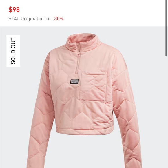 adidas Tops - Adidas Light Pink Pullover Crop